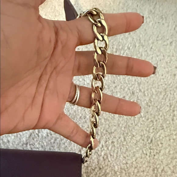 Michael Kors Deep Plum Leather Crossbody with Chain Strap - Picture 10 of 10